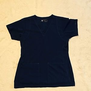 WonderWink Navy Blue scrub top with pockets